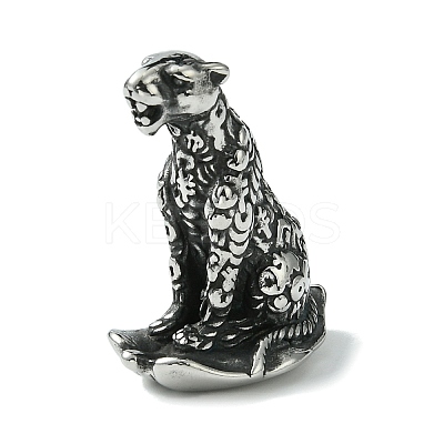 Retro 304 Stainless Steel Leopard Figurines STAS-G331-08AS-1