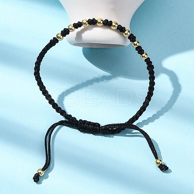 Polyester Cord Braided Bead Bracelets for Women BJEW-L698-03G-01-1