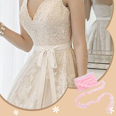 1Pc Polyester Pleated Lace Ribbon OCOR-WR0001-30-1