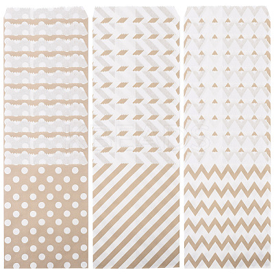 45Pcs 3 Styles Rectangle Kraft Paper Bags CARB-TA0001-14B-1