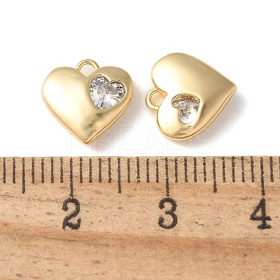 Brass Micro Pave Clear Cubic Zirconia Pendants KK-Q031-44G-01-1