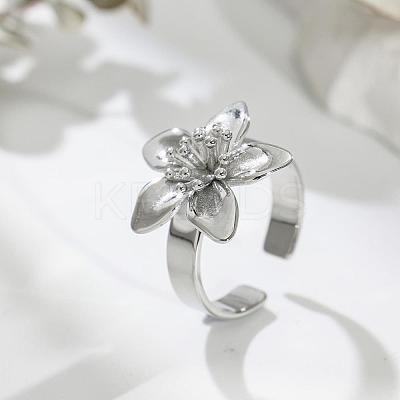304 Stainless Steel Cuff Open Rings WGEE61C-02-1