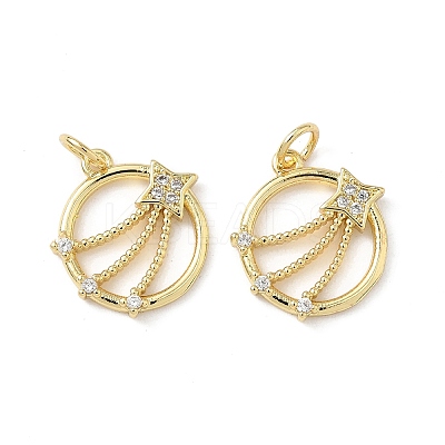 Brass Micro Pave Cubic Zirconia Pendants KK-S337-04G-1
