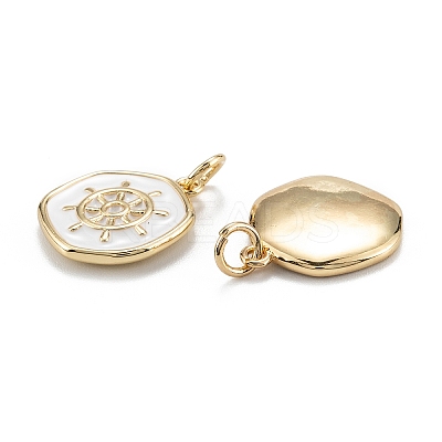 Brass Enamel Pendants X-KK-A155-07G-1