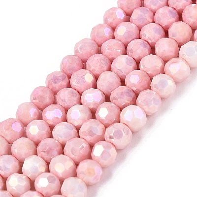 Anti-Tarnish Electroplate Glass Beads Strands EGLA-T021-4mm-15-04-1