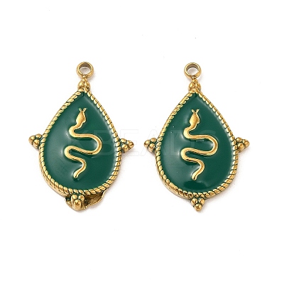 PVD Vacuum Plating 201 Stainless Steel Enamel Pendants STAS-J401-VC1053-1
