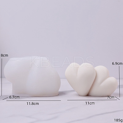 Double Heart DIY Food Grade Silicone Molds PW-WG21561-01-1