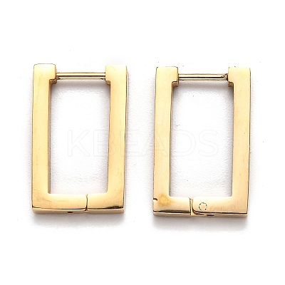 304 Stainless Steel Rectangle Huggie Hoop Earrings STAS-J033-10B-G-1