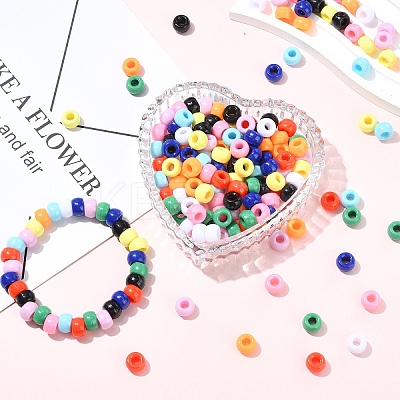 200Pcs 10 Colors Opaque Plastic Beads KY-YW0001-86-1