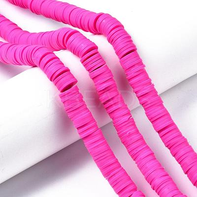 Flat Round Handmade Polymer Clay Beads CLAY-R067-10mm-31-1