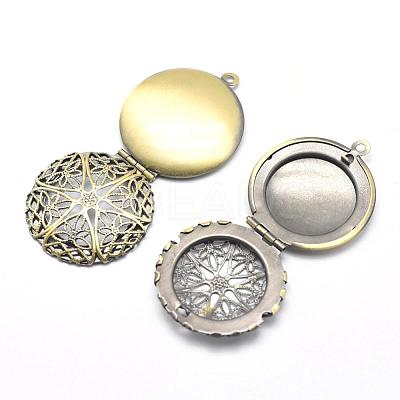 Brass Diffuser Locket Pendants KK-F717-26AB-NR-1