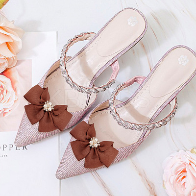 Polyester Bowknot Shoe Decorations FIND-GO0001-52B-1