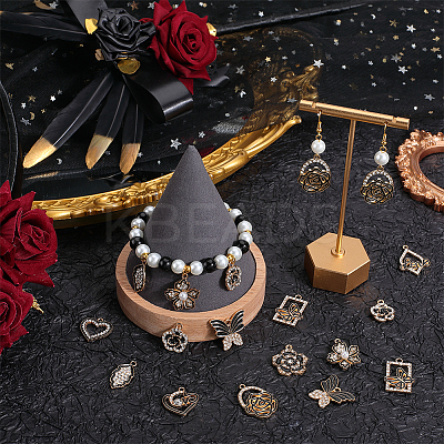 40Pcs 10 Style Alloy Enamel Pendants FIND-SC0008-32-1