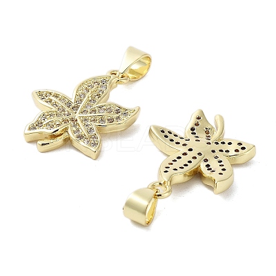 Flower Brass Micro Pave Cubic Zirconia Pendants KK-E102-10G-1