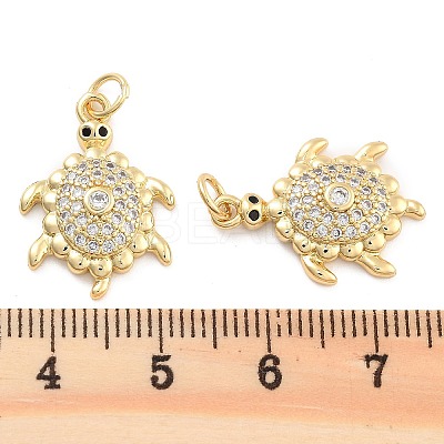 Brass Pave Clear Cubic Zirconia Pendants KK-U009-12A-G-1