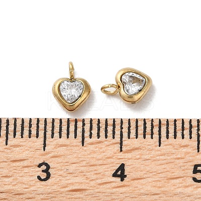 304 Stainless Steel Micro Pave Cubic Zirconia Pendants STAS-L022-396B-G-1