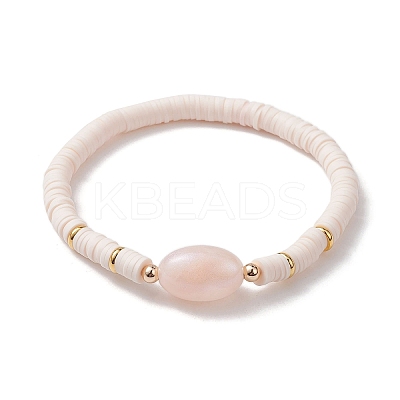 Polymer Clay Heishi Surfer Stretch Bracelet BJEW-JB10153-03-1