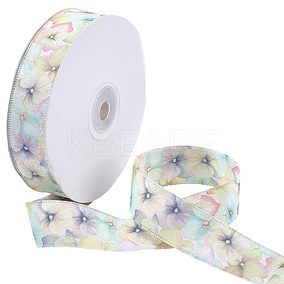1Roll Single Face Printed Polyester Satin Ribbon SRIB-CY0001-47D-1