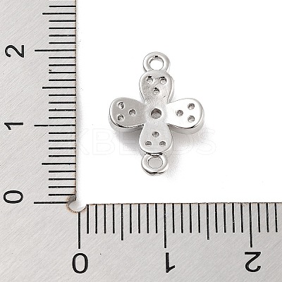 Brass Pave Clear Cubic Zirconia Flower Links Connector Charms LS-KK-Z061-02P-02-1