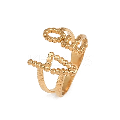 304 Stainless Steel Open Cuff Rings for Women RJEW-K303-05G-1