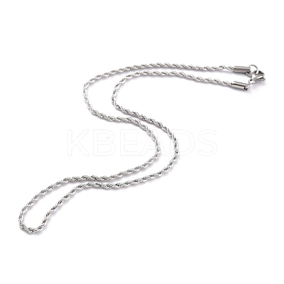 Non-Tarnish 304 Stainless Steel Rope Chain Necklaces STAS-G244-85P-1