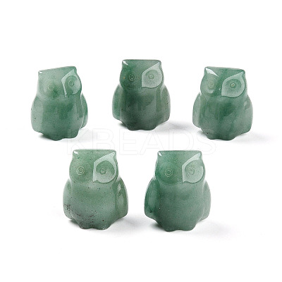 Natural Green Aventurine Owl Display Decorations G-N345-04D-1