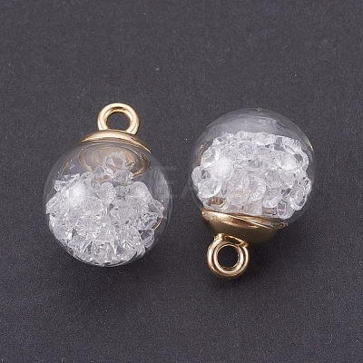 Transparent Glass Bottle Pendants LS-GLAA-L018-14-1