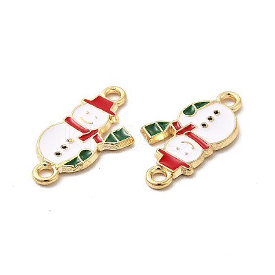 Christmas Theme Alloy Enamel Connector Charms PALLOY-B009-03KCG-1