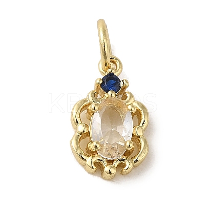 Brass Micro Pave Clear Cubic Zirconia Pendants KK-R162-017A-G-1