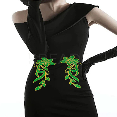 1Pair Embroidery Thread Flower Cloth Patches PATC-LP0001-49-1