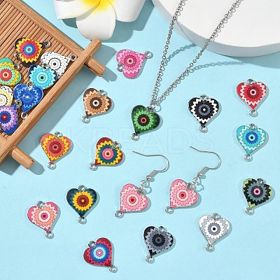 44Pcs 22 Colors Alloy Enamel Connector Charms ENAM-CJ0006-64-1