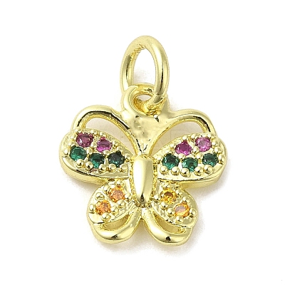Real 18K Gold Plated Brass Pave Cubic Zirconia Pendants KK-M283-10B-02-1