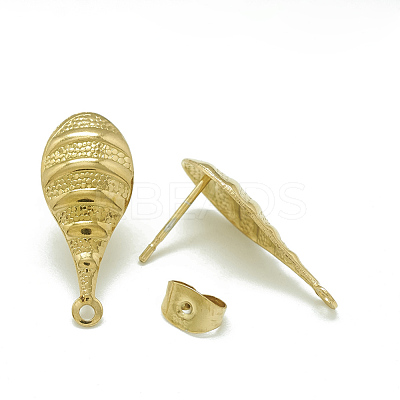 304 Stainless Steel Stud Earring Findings STAS-Q225-09G-1