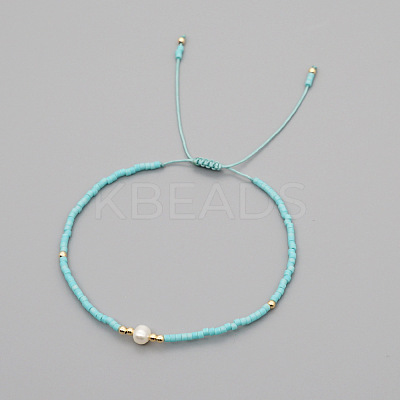 Adjustable Glass Seed Bead Braided Bead Bracelets for Women VT9382-25-1