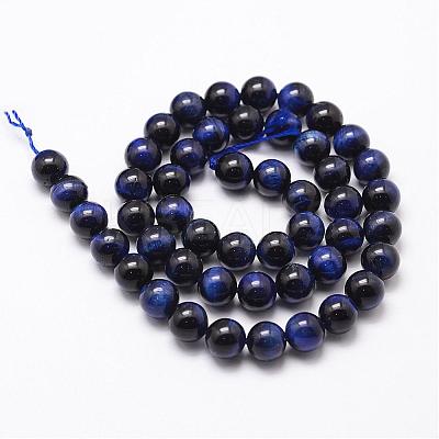 Natural Tiger Eye Bead Strands G-D840-54-10mm-02-1