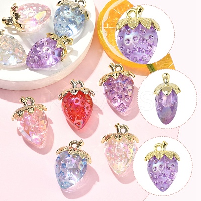 10Pcs 5 Styles Transparent Acrylic Pendants MACR-FS0002-09-1