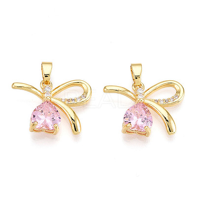 Brass Micro Pave Cubic Zirconia Charms KK-N254-225G-1