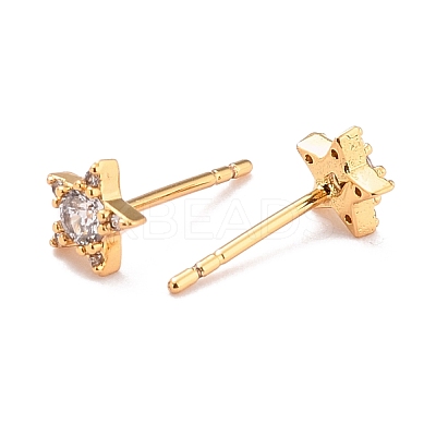 Star Sparkling Cubic Zirconia Stud Earrings for Her ZIRC-C025-16G-1
