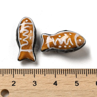 Handmade Printed Porcelain Beads PORC-E015-17C-1