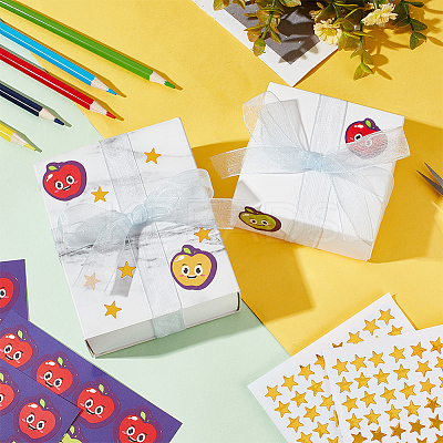 80 Sheets 2 Styles Self-Adhesive Teacher Reward Paper Stickers STIC-OC0001-01-1
