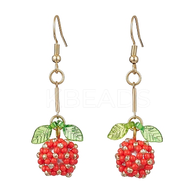 Handmade Glass Seed Beads Dangle Earrings EJEW-MZ00245-1