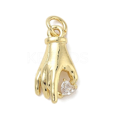 Brass Micro Pave Cubic Zirconia Pendants KK-K368-39G-1