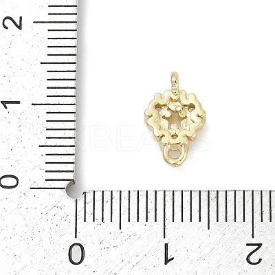 Brass Micro Pave Clear Cubic Zirconia Connector Charms LS-KK-Z094-08G-01-1