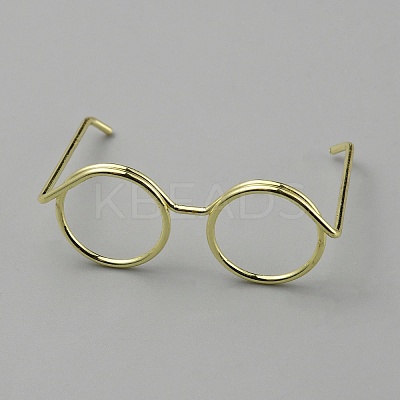 Brass Eyeglasses Frames AJEW-WH0419-90G-1