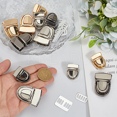 12Pcs 3 Colors Iron Bag Tuck Clasps PURS-BBC0001-03-1