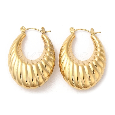 Ion Plating(IP) 304 Stainless Steel Thick Hoop Earrings EJEW-Z022-07G-1