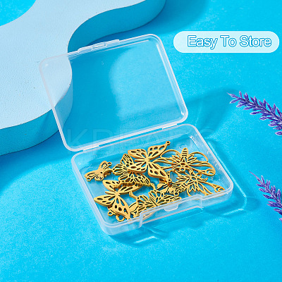 12Pcs 6 Styles 201 & 304 Stainless Steel & Stainless Steel Connector Charms STAS-TA0001-86-1