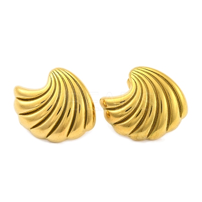 Shell Shapes Ion Plating(IP) 304 Stainless Steel Earring for Women EJEW-H013-07G-1