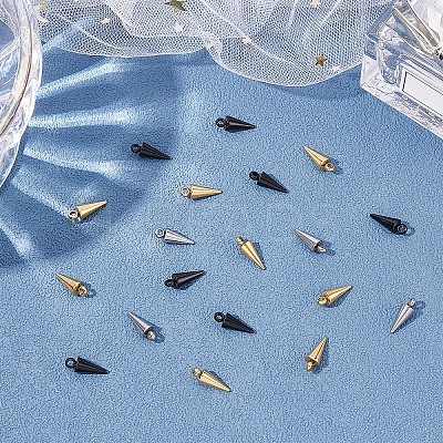 42Pcs 3 Colors 201 Stainless Steel Charms STAS-DC0010-46-1