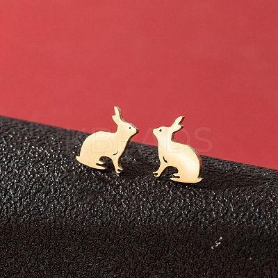 Stainless Steel Small Animal Stud Earrings for Women PW-WG87B69-05-1